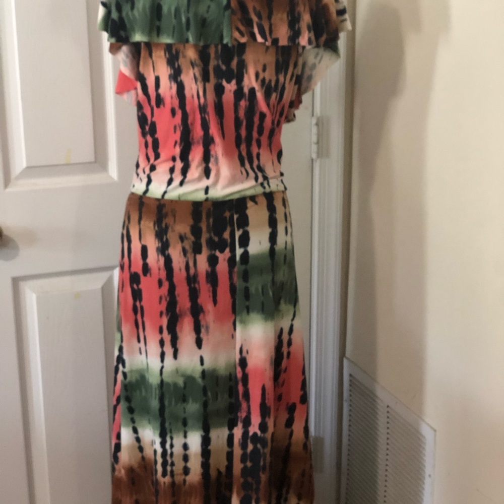 Derek Heart Plus tribal print maxi ruffled dress - Picture 6 of 8
